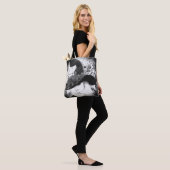 Zwarte en Witte Cheeky Witch Wiccan Pagan Canvas t Draagtas (Op model)