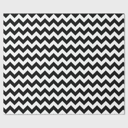 Zwarte en witte Chevron Cadeaupapier (Vlak)