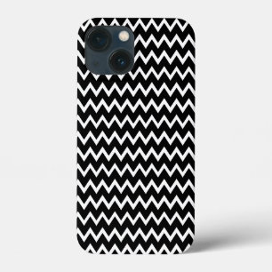 Zwarte en witte Chevron iPhone 13 Mini Hoesje