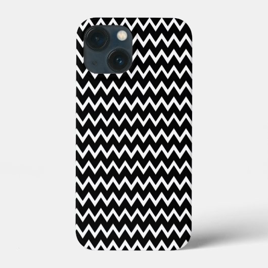 Zwarte en witte Chevron Case-Mate iPhone Case (Achterkant)
