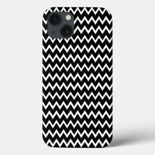 Zwarte en witte Chevron iPhone 13 Hoesje
