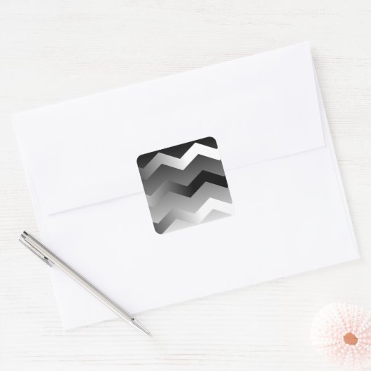 Zwarte en witte Chevron Envelope Stickers (Envelop)