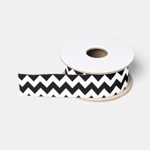 Zwarte en witte Chevron Grosgrain Lint