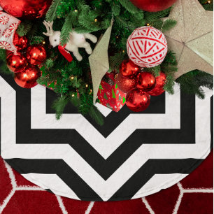 Zwarte en witte Chevron Kerstboom Rok