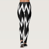 Zwarte en witte Chevron Leggings (Achterkant)