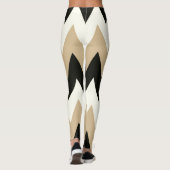 Zwarte en witte Chevron Leggings (Achterkant)