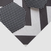 ZWARTE EN WITTE CHEVRON MET HEX WEEFSEL PAPIER (Detail)