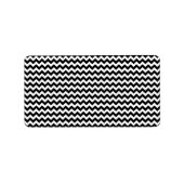 Zwarte en witte Chevron Stripe Etiket (Voorkant)