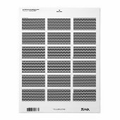 Zwarte en witte Chevron Stripe Etiket (Full Sheet)