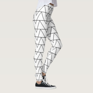 Zwarte en witte Chevron Stripe Leggings