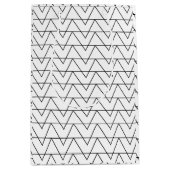 Zwarte en witte Chevron Stripe Medium Cadeauzakje (Voorkant)
