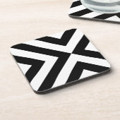 Zwarte en witte Chevrons Bier Onderzetter (Linkerzijde)