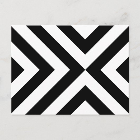 Zwarte en witte Chevrons Briefkaart (Voorkant)