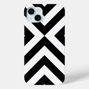 Zwarte en witte Chevrons iPhone 15 Mini Hoesje