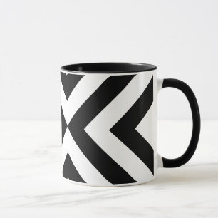 Zwarte en witte Chevrons Mok