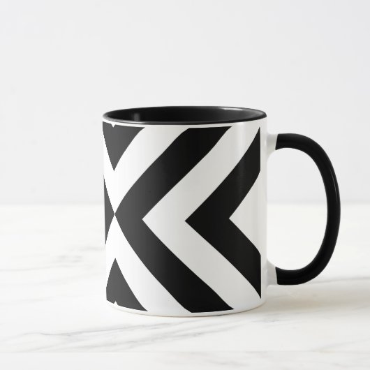 Zwarte en witte Chevrons Mok (Rechts)