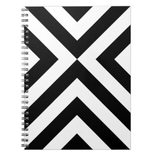 Zwarte en witte Chevrons Notitieboek