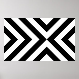 Zwarte en witte Chevrons Poster