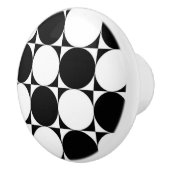 ZWARTE EN WITTE CIRCLS KERAMISCHE KNOP (Rechts)