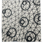 Zwarte en witte cirkels douchegordijn (Voorkant)