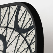 Zwarte en witte cirkels pickleball paddle (Links Detail)