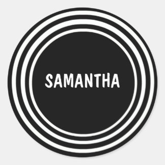 Zwarte en witte cirkels ronde sticker