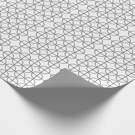 Zwarte en witte cirkels Stripes Cadeaupapier (Hoek)