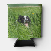 Zwarte en witte collie in Grass Blikjeskoeler (Voorkant)