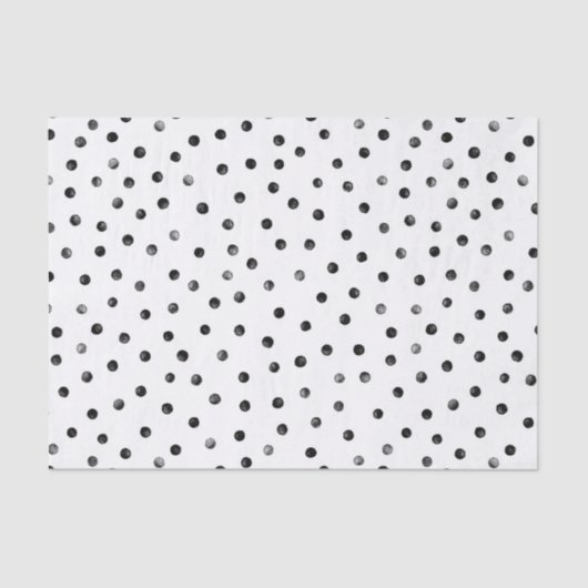 Zwarte en witte Confetti Stippen Tissuepapier (Voorkant)