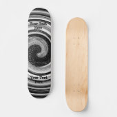 zwarte en witte curven modern abstract design skateboard (Voorkant)