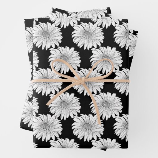 Zwarte en Witte Dagen Inpakpapier Vel (In situ)