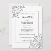 Zwarte en Witte Dahlia Flower Kaart (Voorkant)