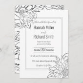 Zwarte en Witte Dahlia Flower Kaart (Voorkant / Achterkant)