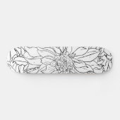 Zwarte en Witte Dahlia Flower Skateboard (Horizontaal)