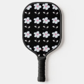 Zwarte en witte daisy pickleball paddle (Achterkant)