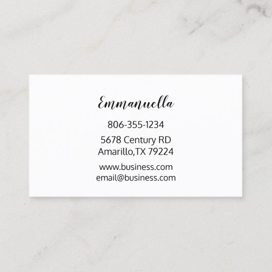 Zwarte en Witte Daisy Visitekaartje (Achterkant)