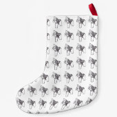 Zwarte en witte Dala Horse Kleine Kerstsok (Achterkant)