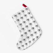 Zwarte en witte Dala Horse Kleine Kerstsok (Achterkant (Hangend))