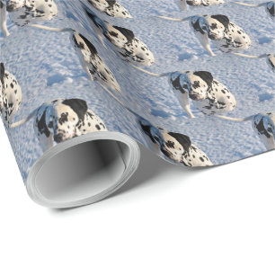 Zwarte en witte dalmatische hond Snowy Dag Cadeaupapier