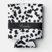 Zwarte en witte Dalmatische Spots Blikjeskoeler (Voorkant)