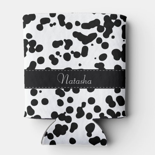 Zwarte en witte Dalmatische Spots Blikjeskoeler (Achterkant)