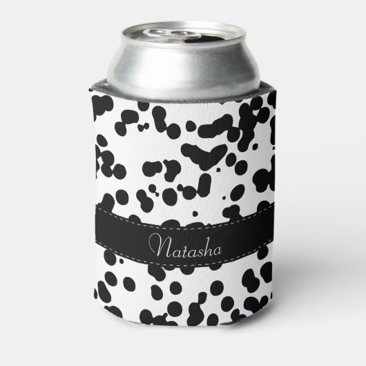 Zwarte en witte Dalmatische Spots Blikjeskoeler (Blikje Achterkant)