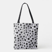 Zwarte en witte Dalmatische Spots Pattern Draagtas (Achterkant)