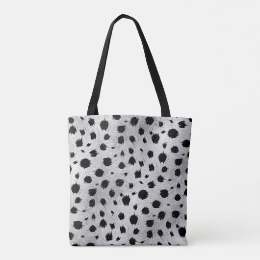Zwarte en witte Dalmatische Spots Pattern Draagtas (Achterkant)