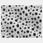 Zwarte en witte Dalmatische Spots Pattern Fleece Deken (Voorkant (Horizontaal))