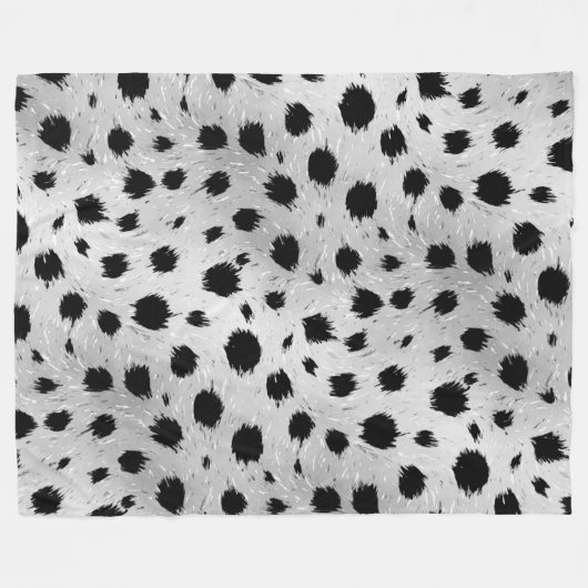 Zwarte en witte Dalmatische Spots Pattern Fleece Deken (Voorkant (Horizontaal))