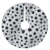 Zwarte en witte Dalmatische Spots Pattern Kerstboom Rok (Voorkant)
