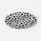 Zwarte en witte Dalmatische Spots Pattern Papieren Bordje (Gekanteld)