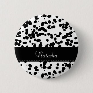 Zwarte en witte Dalmatische Spots Ronde Button 5,7 Cm