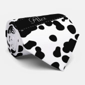 Zwarte en witte Dalmatische Spots Stropdas (Opgerold)